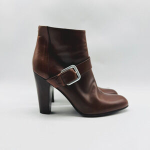Cole Haan Boots Womens 8 Brown Leather Ankle Heels Collection Italian Vintage